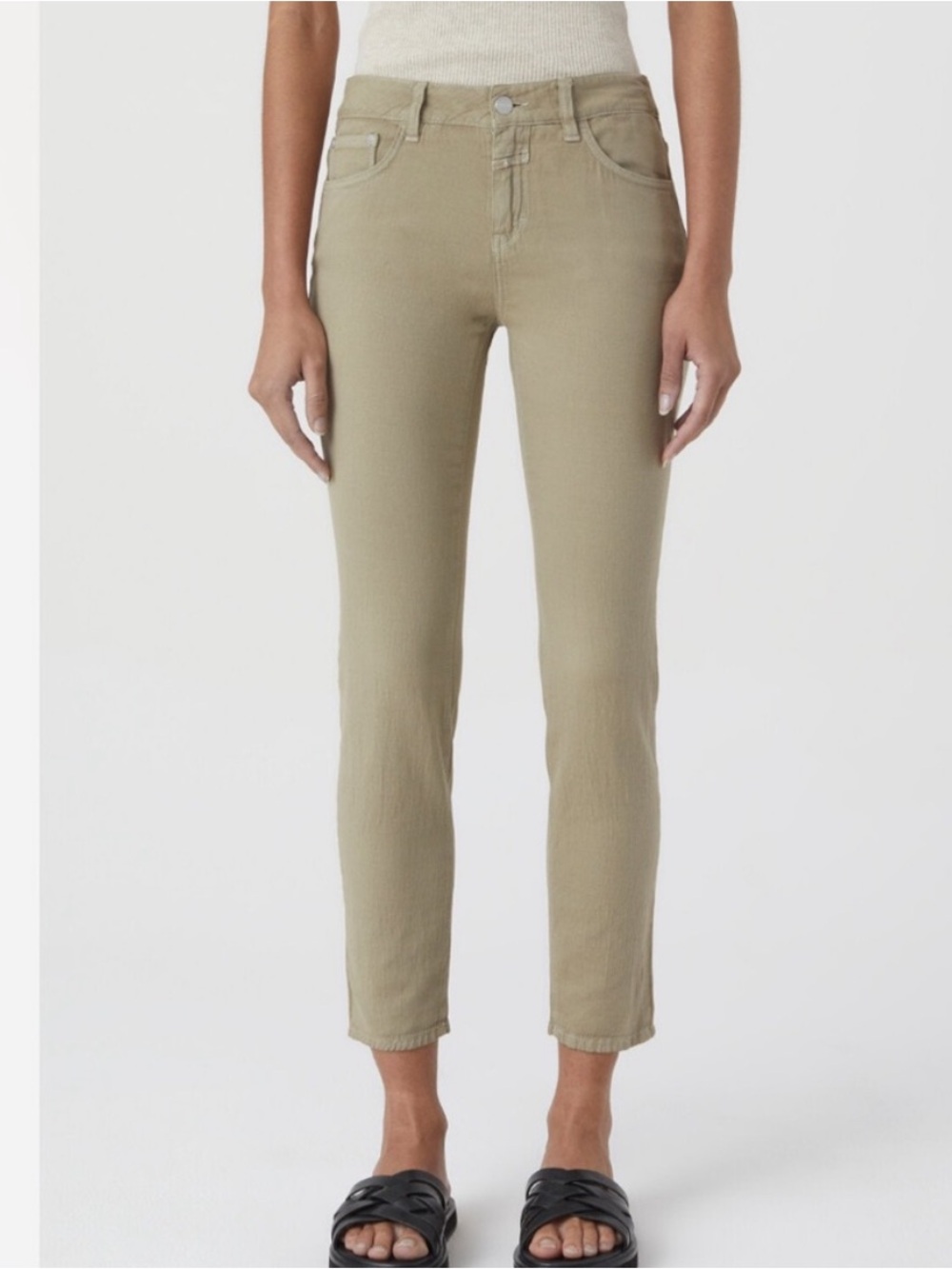 Closed Baker Organic Cotton Khaki Tan Slim Skinny Pants Made in Italy Size 28